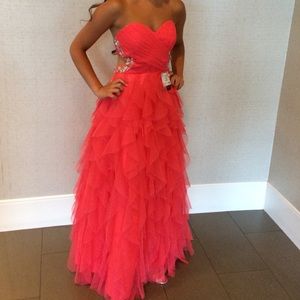 Bright pink prom dress